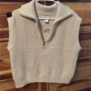 Rachel Zoe Women's Cream Cowl Neck Sweater Vest